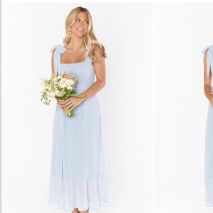 Claire Midi Dress (show me your mumu) in slate blue chiffon